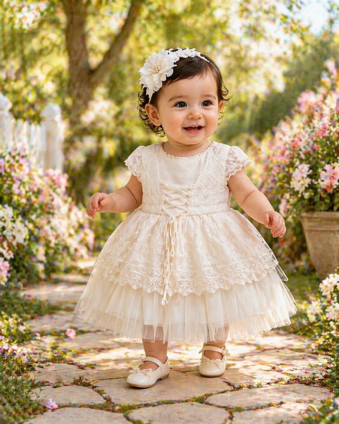 92e69c84-b9af-4b3d-b0ca-6439f472ffc3 Ivory Lace Dress - Image 1