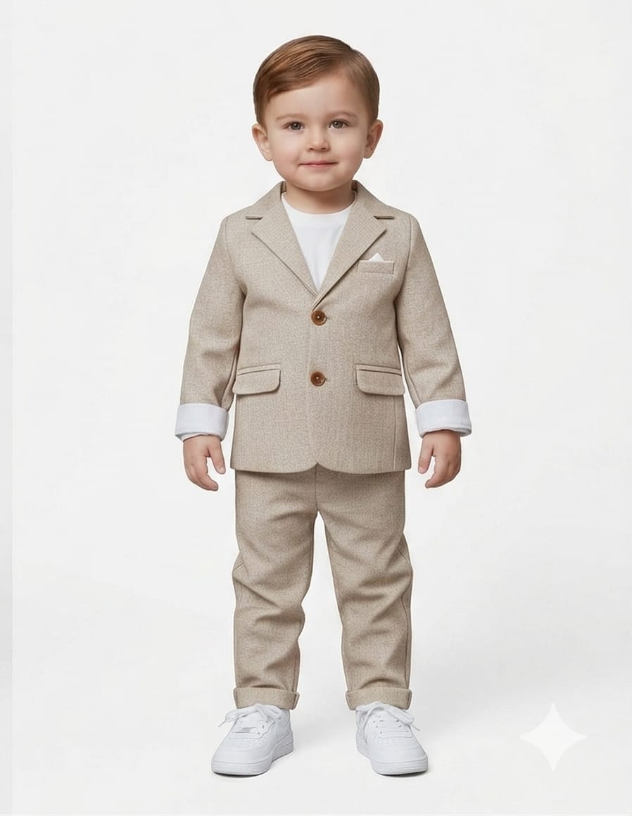 No 4 Boys’ 3-Piece Linen Suit - Image 1